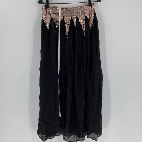 CYNTHIA ROWLEY Sequin Starburst Silk Maxi Skirt | US 6 - Picture 4 of 13